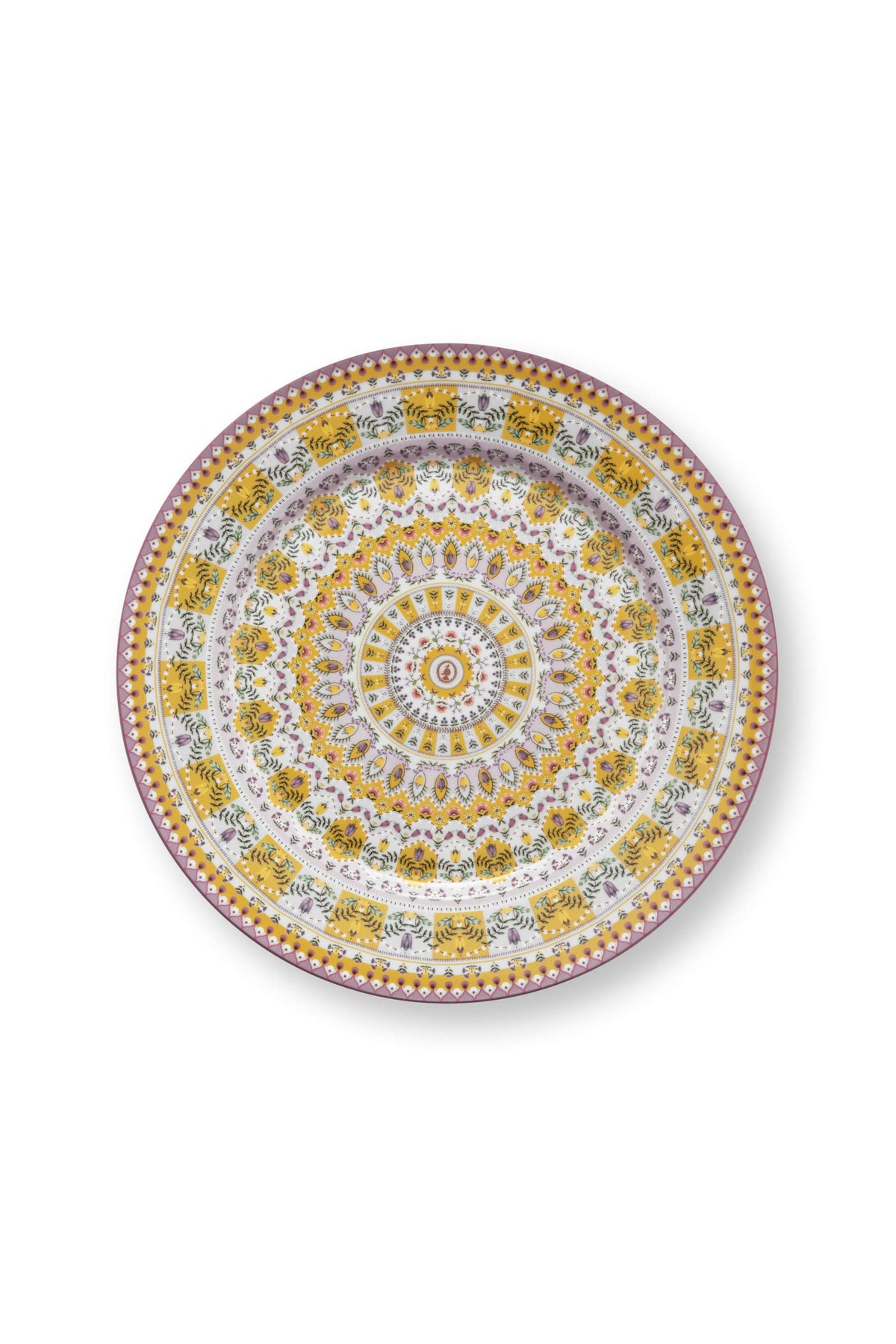 Plate Lily&Lotus Moon Delight Light Yellow - White 32 cm (Set 4 Pieces)