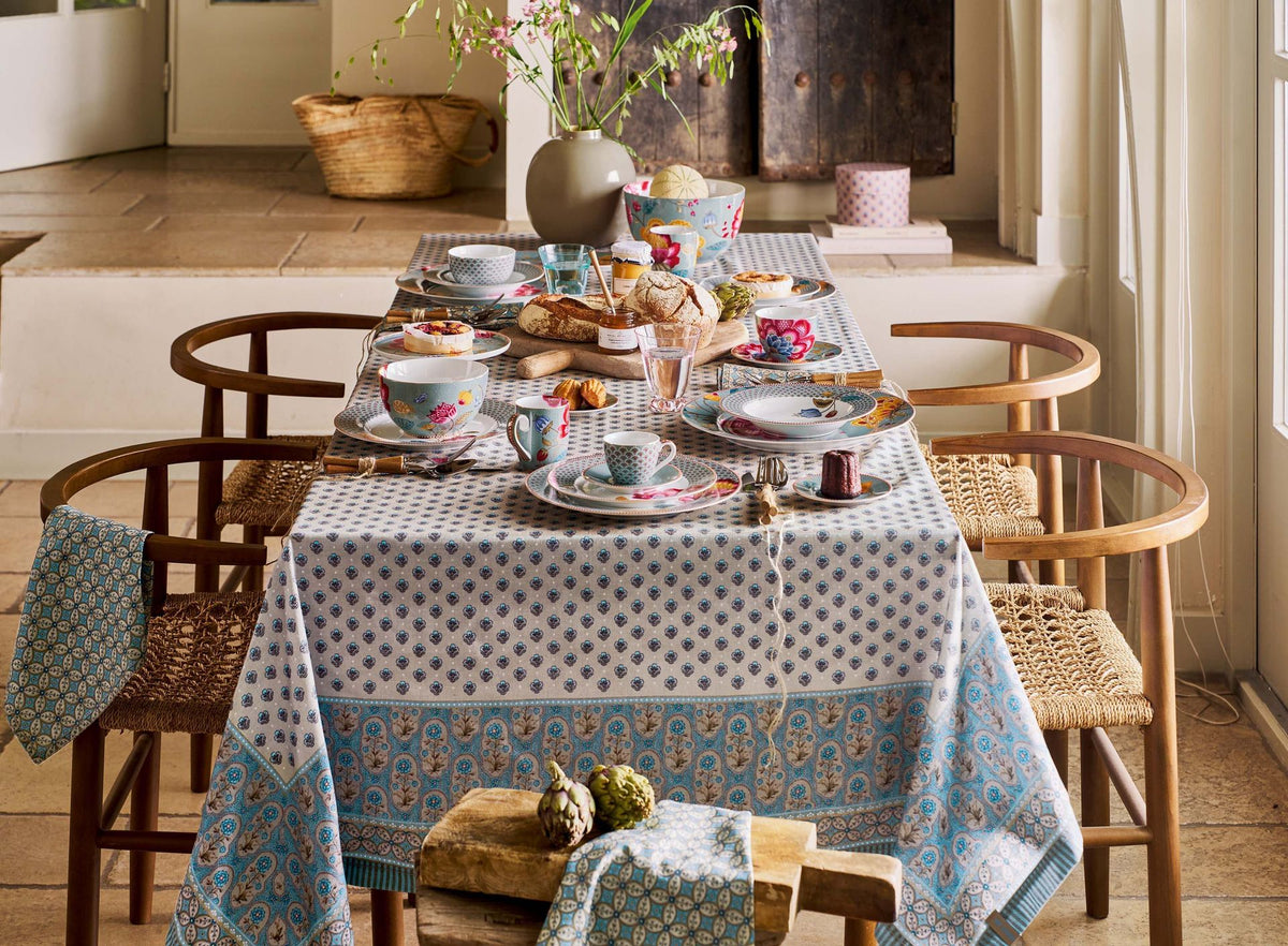 Espresso Cups & Saucers Blooming Tales Blue e 120 ml (Set 2 Pieces)