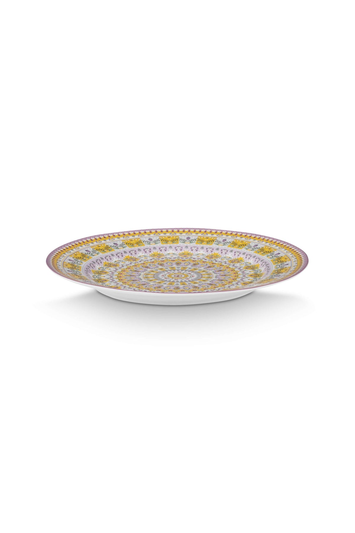 Plate Lily&Lotus Moon Delight Light Yellow - White 32 cm (Set 4 Pieces)