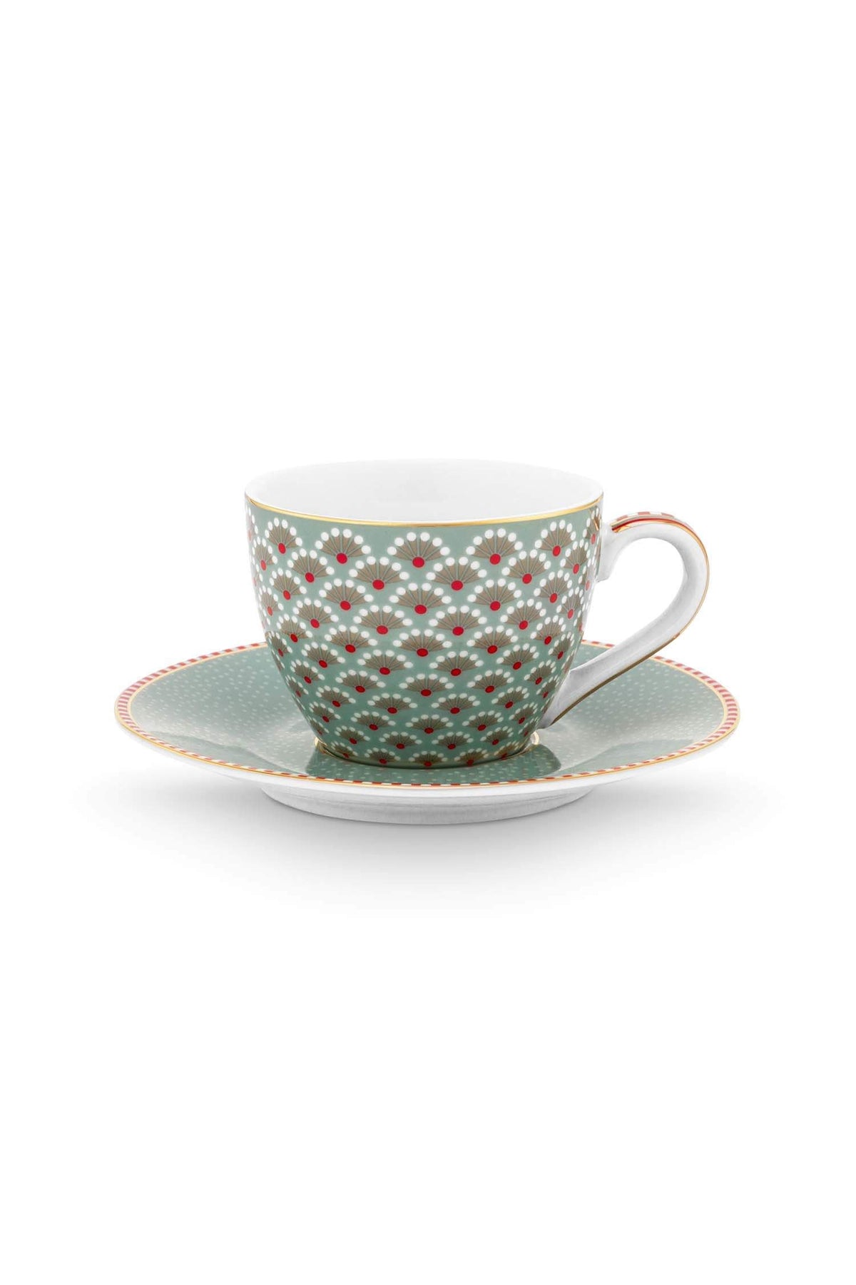 Espresso Cups & Saucers Blooming Tales Blue e 120 ml (Set 2 Pieces)