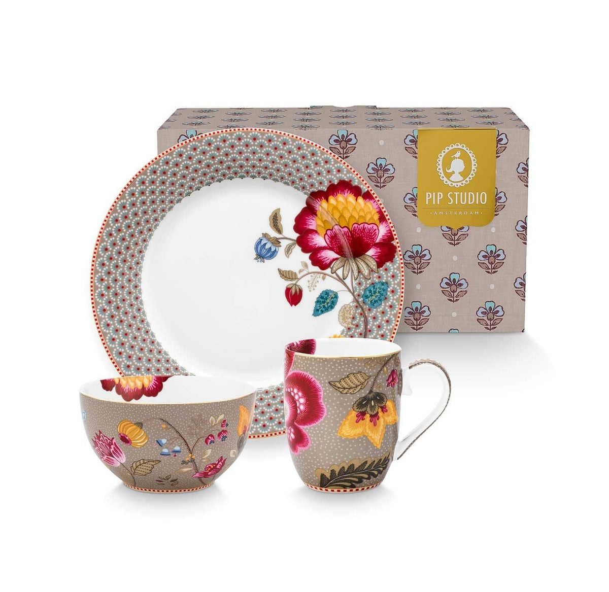 Breakfast Set Blooming Tales Fantasy Khaki  (Set 3 Pieces)