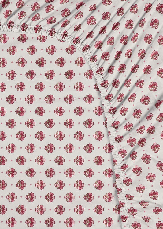 Jaipur Flower - fitted sheets Light Pink