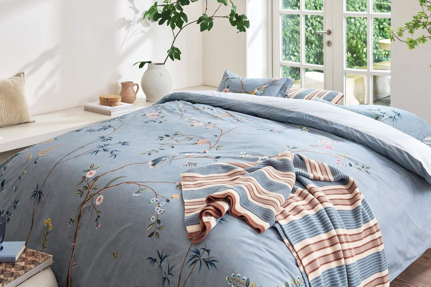 Bamboo Blossom Light Blue Duvet Cover
