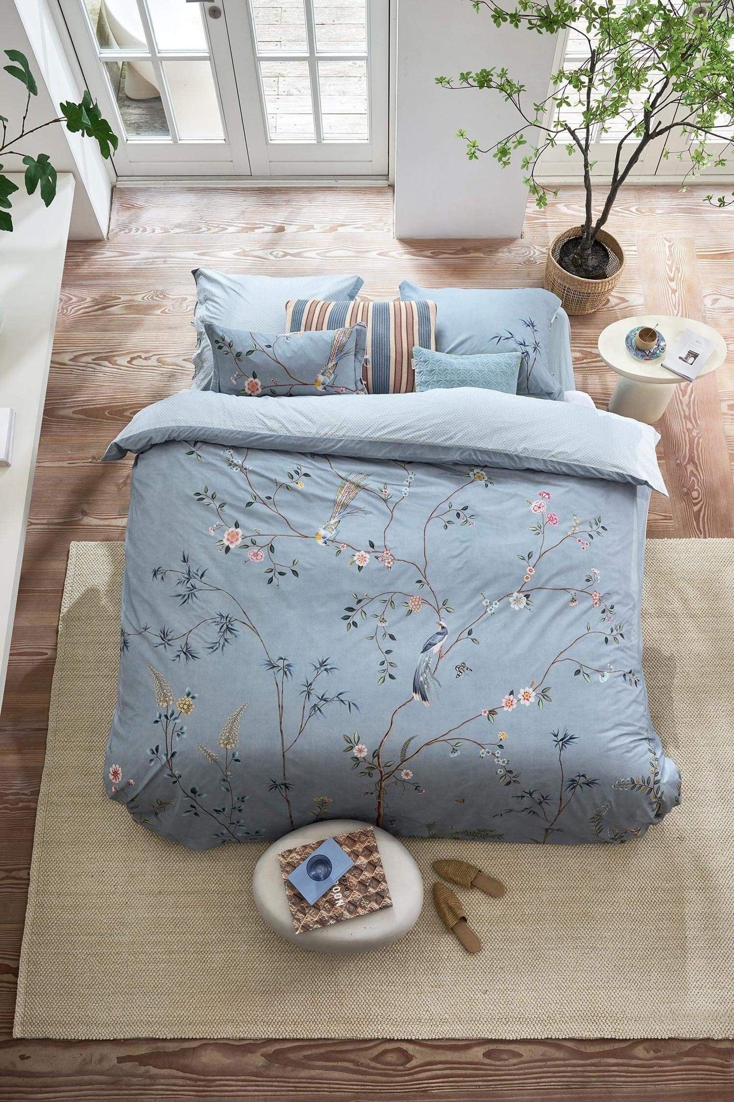 Bamboo Blossom Light Blue Duvet Cover