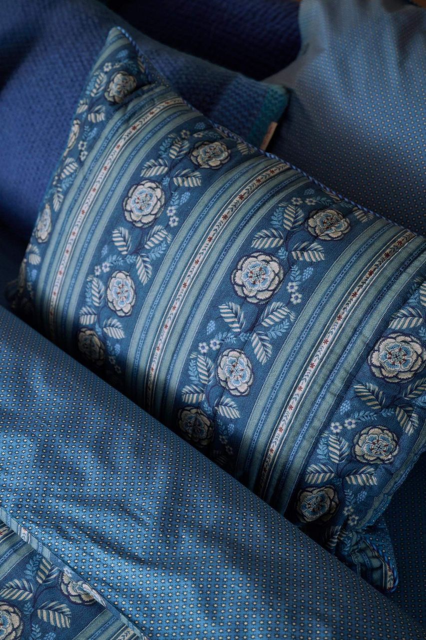 Rosa Rani Quilted Cushion - dark blue