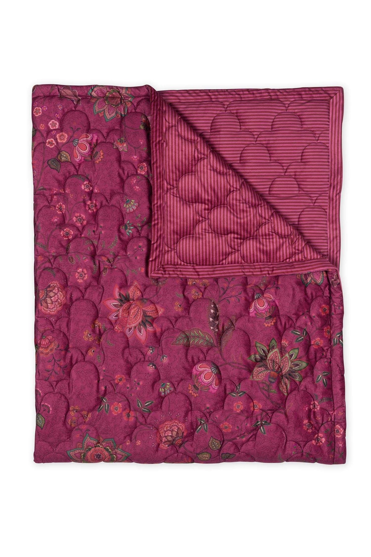 Velvet Mumbai Morning Quilt - dark pink
