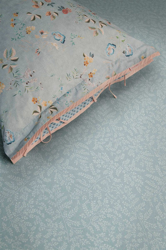 Leafy - fitted sheets blue grey