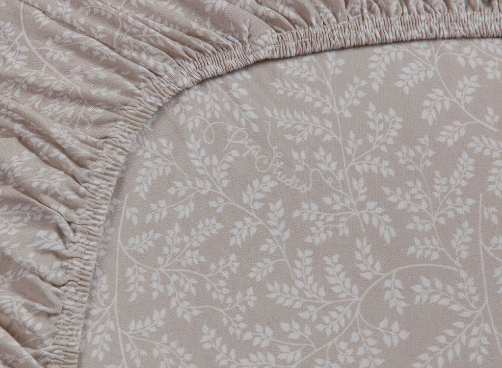 Leafy - fitted sheets khaki