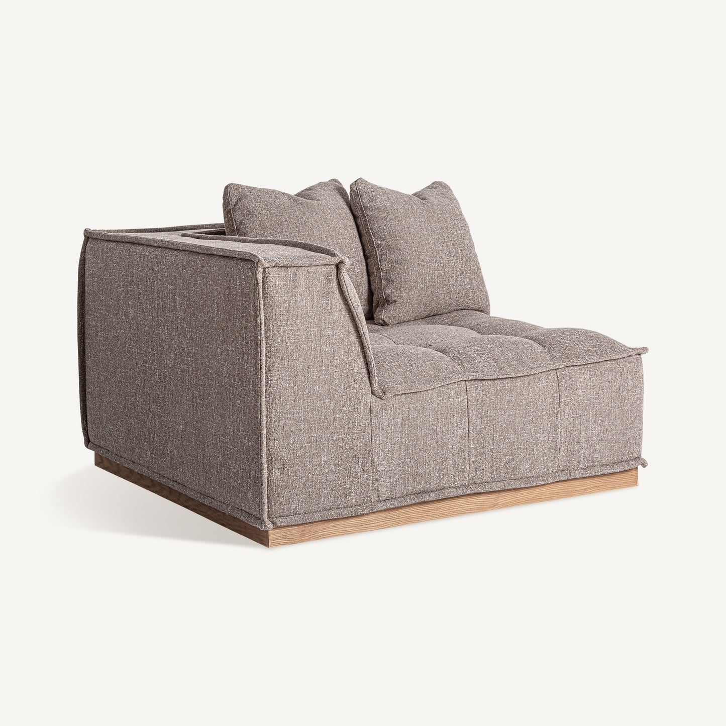 VITTEL BROWN CORNER SOFA MODULE (PINE WOOD)