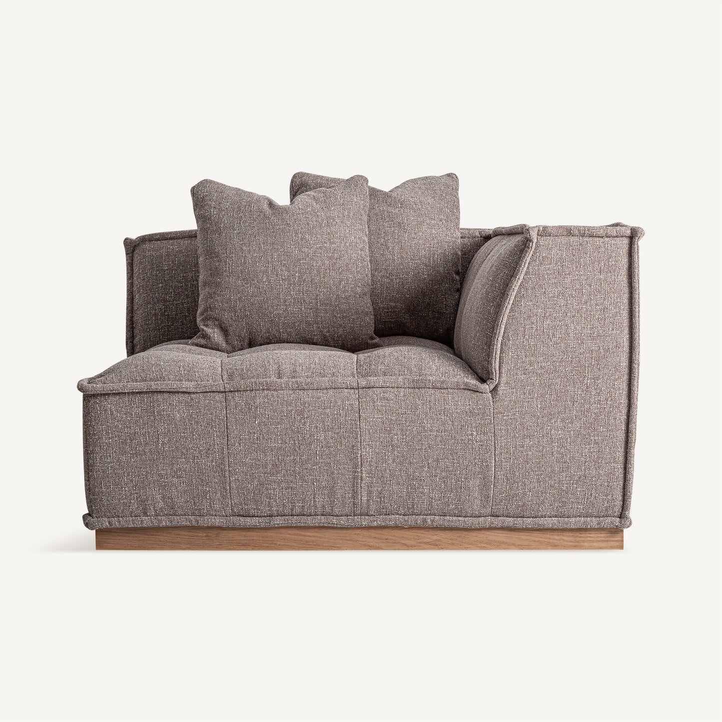 VITTEL BROWN CORNER SOFA MODULE (PINE WOOD)