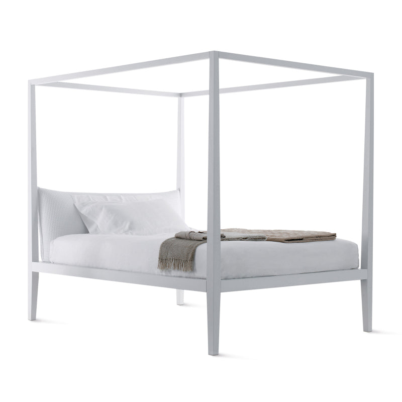 Moheli White Baldacchino Canopy Bed