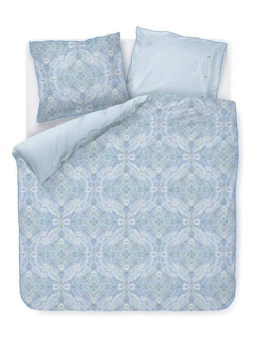 Moon Flower Light Blue Duvet Cover