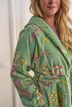 Load image into Gallery viewer, Bathrobe Secret Garden Green
