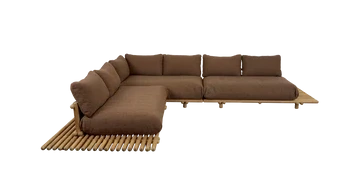 Sticks platform, corner sofa large - Teak