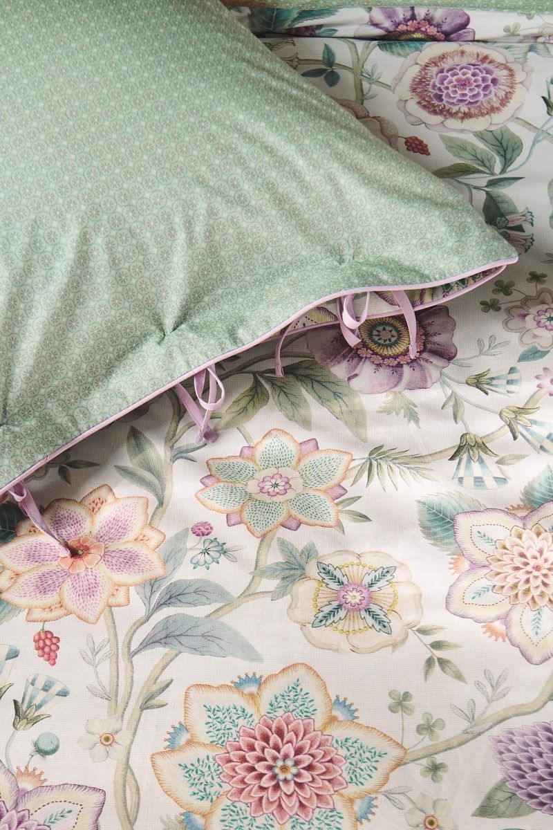 Viva las Flores Duvet Cover White