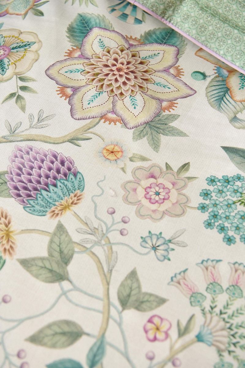 Viva las Flores Duvet Cover White