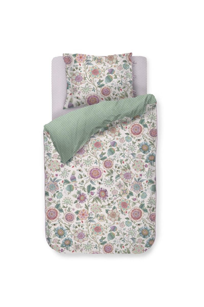 Viva las Flores Duvet Cover White