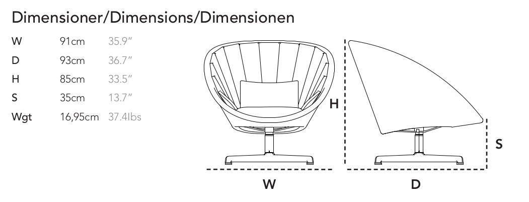 Peacock swivel lounge chair